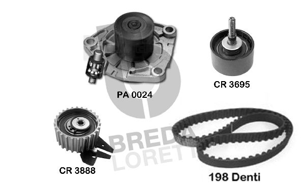 BREDA LORETT Vesipumppu + jakohihnasarja KPA0009A